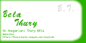bela thury business card
